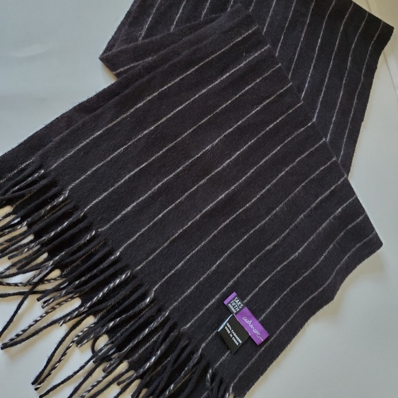 Saks Fifth Avenue Other - Saks fifth Avenue cashmere pinstriped scarf brown